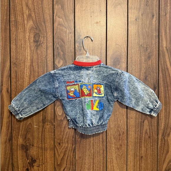 Buster Brown "Board To Be Wild" Embroidered Blue Denim Acid Wash Jacket 24 Mos. - Picture 3 of 6